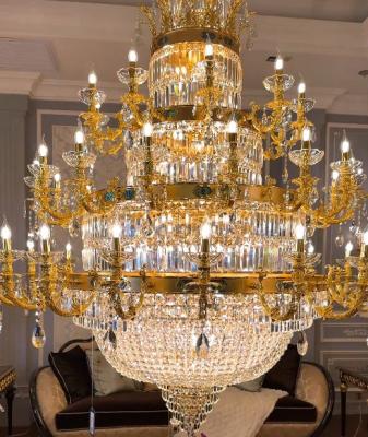 China European Style Candle Extra Large Crystal Chandeliers For High Ceilings for sale