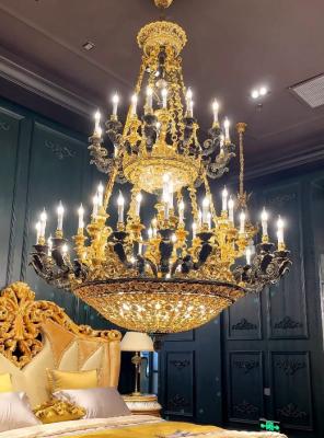 China European Retro Custom Chandeliers High End Golden Candle Chandelier LED Light Source for sale