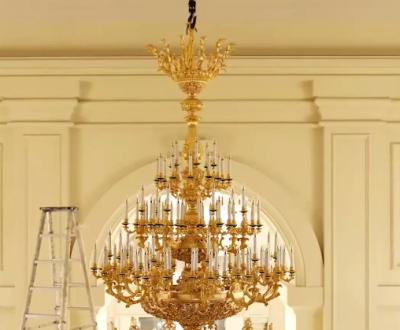 China European Style Candle Chandeliers Extra Large Crystal Chandeliers For High Ceilings for sale