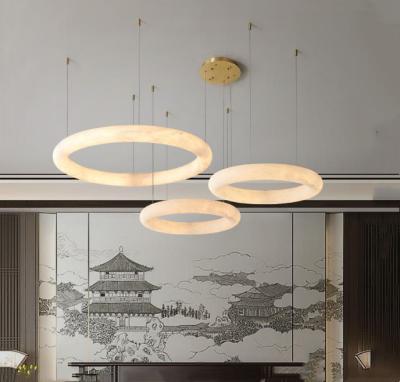 China Best Price Denmark Modern Creative Minimalist Living Room Hotel Villa Decoration Round Marble Pendant Light Ceiling Lamp for sale