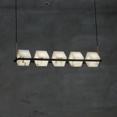China Alabastro Cobre Lámpara de lujo moderno Salón de estar Lámpara de comedor Simple Diseñador Creativo Lámpara de estudio de casa de té en venta