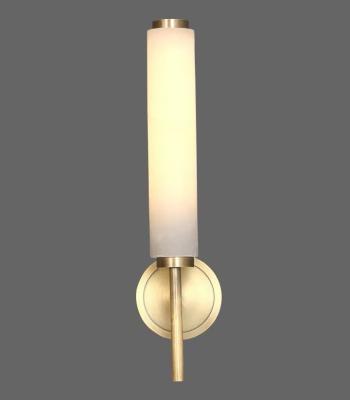 China Modern Alabaster Led Wall Lamps Hotel Living Room Corridor Bedroom Brass Wall Light for sale