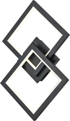 China Simple Geometric Square Black Light Body Aluminum 20W 3000K Switch Control Wall Lamp Ceiling Light for sale