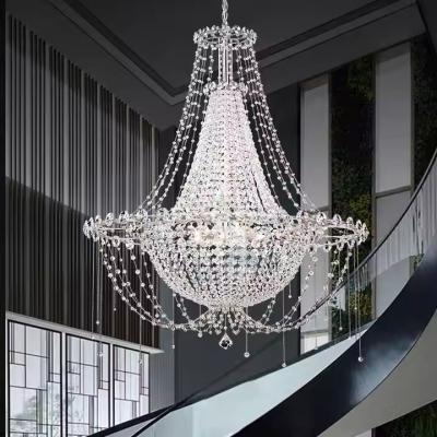 China Italy K9 Master Bedroom Luxury Crystal Light Villa Living Duplex Staircase Princess Exhibition Hall Decoration for sale