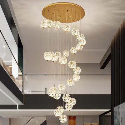 China Modern Hotel Chandeliers for Wedding Decor Crystal Hall Lamp Designer Decorative Round Crystal Flower Pendant Light for sale