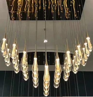China Indoor Villa Hotel Home G4 Bulb Type Aluminium Water Drop Villa Trap Led Crystal Chandelier Te koop