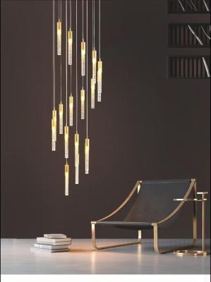 China LED Patch Bulb Modern Long Crystal Rod Pendant Lamp For Luxurious Design In Living Room Dining Room Or Staircase for sale