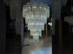 Modern Crystal Large Foyer Chandelier For High Ceilings Europe And America