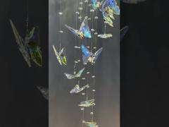 Luxury Artistic Butterfly Glass Ceiling Light Chandeliers For Hotel Villa Restaurant Wedding Decor