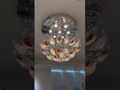 Phoenix crystal chandelier living room villa luxury LED energy-saving chandelier