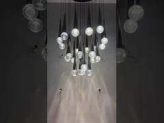 Duplex Loft Apartment Chandelier With Nordic Simple Ball Design And High Living Room