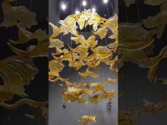 Non Standard Customized Glazed Maple Leaf Chandelier Hotel Banquet Art Decoration Engineering Light