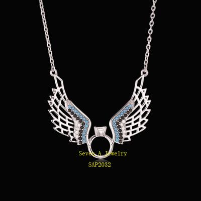 China Sevenajewelry SAP2032 CLASSIC Jewelry Women's Sterling Silver Angel Wings Pendant Necklace 925 For Party for sale