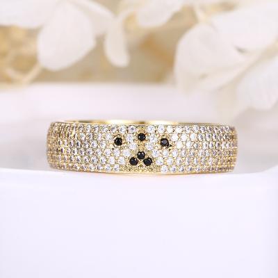 China Wholesale Sevenajewelry SAR7397 Fashion CLASSIC Micro Pave Cubic Zircon Gold Plated Ring Band For Girls for sale