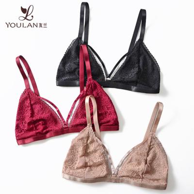 China Latest Design Antibacterial Bra Ladies Bra Panty Set Sexy Lace Fancy Bra for sale