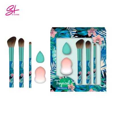 China Angular Blush Baeuty Makeup Brush Set Kit Gift and Wholesale Wooden Sponge Handle High Quality Foundation Cosmetic Brushes for sale