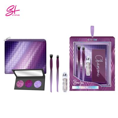 China 2022 Face Trends St Vegan Private Label Purple Future Make Up Brushes Eye Shade Big Eyeshadow Eyeshadow Brushes Makeup Set for sale