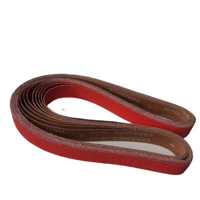 China Suitable for industrial ceramic ring belt polished steel abrasive cloth 2*83 inch metal stainless steel polishing abrasive belt for sale