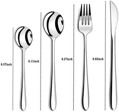 China Viable High Quality 304 Stainless Steel Flatware Silver Spoon Fork Knife Silver Cutlery Set for sale