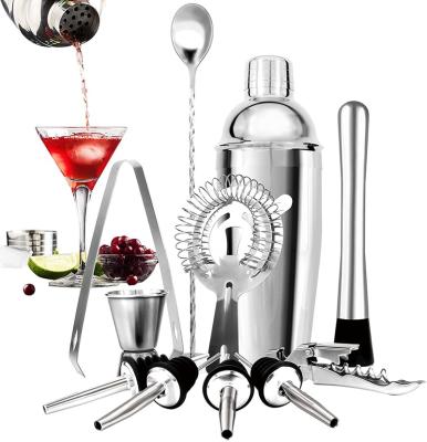 China Cocktail Shaker Set Promotional Eco-Friendly Unbreakable Personalized Shaker Cocktail Bar Set Bartender for sale