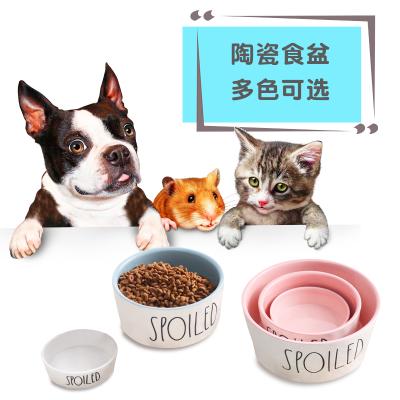 China Viable Personalized Ceramic Pet Dish Dog Bowl for Food and Water Dual-Feeding Bowls for Small to Medium Cat for sale