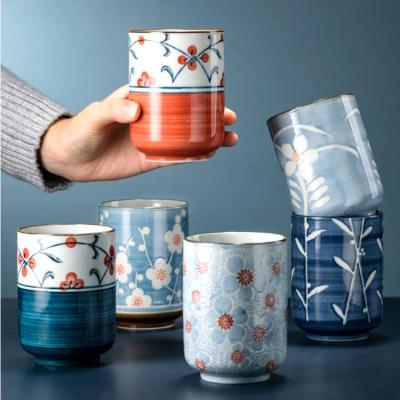 China Japanese Style Disposable Ceramic Hand Painted Traditional Tea Water Cup Kitchen Drinkware Sake Mug Cups Coffee for sale