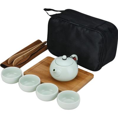 China China Sustainable Ceramic Teapot Set Tea Cup Travel Tea Set For Drinkware With Travel Bag for sale