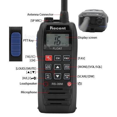 China RecentRs-39M Marine Waterproof VHF Intercom IPX7 AI Smart Noise Reduction Effectively Reduce Background Noise 1500mAh for sale