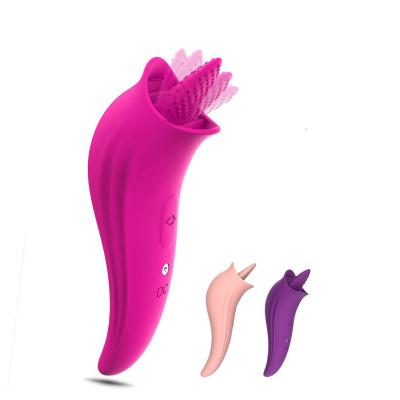 China 8 Vibration Modes Mini Tongue Clitoral Vibrator Adult Female Vibration Modes Couples G-spot Rechargeable Nipple Stimulator Female Oral Sex Toys For Women for sale