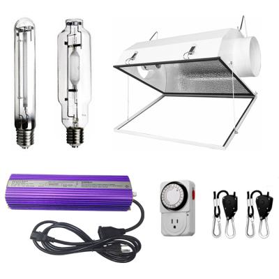 China Air cooled hydroponics reflector 600w hps air cooled air cooled grow light kits 1000w HID grow light system with grow tents for sale