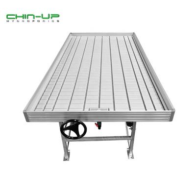 China Hydroponic Stainless Steel Ebb and Flow Rolling Bench Maker Grow Table Racks / Grow Tables Rolling for sale