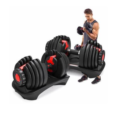 China Universal 24kg 36kg 40kg 50kg 60kg Durable Unisex Gym Equipment Quickly Adjustable Dumbbell Sets 2021 for sale