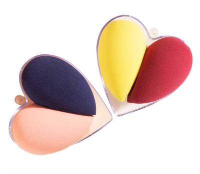 China Makeup Sponge 2021 Heart Shaped Oblique Cut Blender Soft Seconds Drop Water Sponge Non-latex Packed Hydrophilic Powder Blast 2 With Box for sale