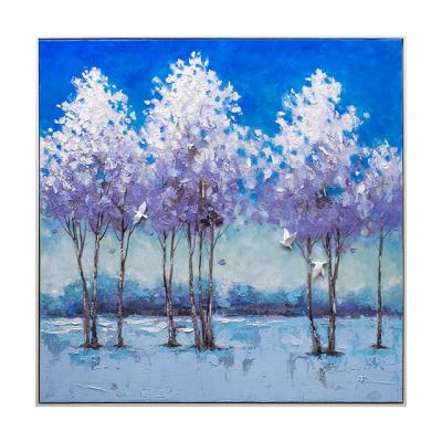 China Modern Cheap Art Tree Landscape Painting For Oil Home Decoration Price Canvas Wall for sale