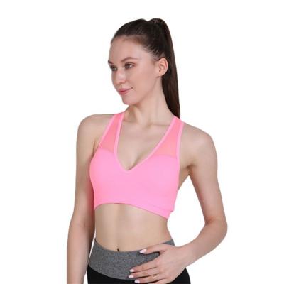 China Breathable High Quality Custom Logo Yoga Bra Top , Mesh Type Fitness Sportswear Sports Bra for sale