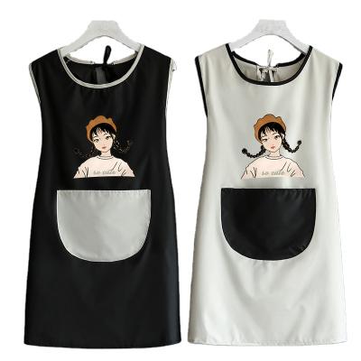 China 2021 fashion large pocket design high quality korean style vest waterproof cleaning apron for sale