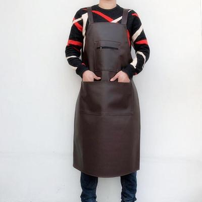 China Men's and women's kitchen cleaning apron waterproof adult oil-proof coat thick anti-dressing leather waterproof double layer for sale