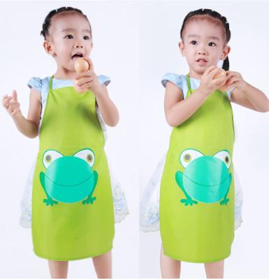 China Cartoon Cleaning Custom Printed Kids Plastic Apron Wholesale Kitchen Apron for sale