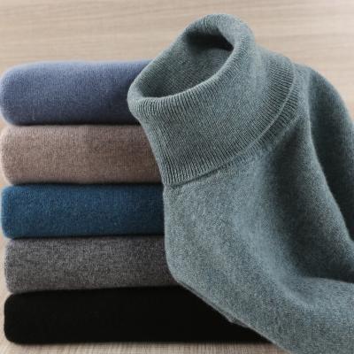 China MENCA Winter Men's Sweater 100% Merino Pure Wool Anti-Shrink Knitted Turtle Neck Sweaters Jumpers 8colors Wholesale for sale