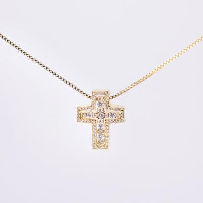 China New Products Gold Studded Retro Cross Necklace For Women Luxury Gift for sale