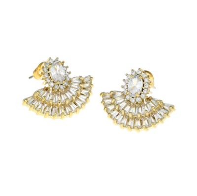 China FASHIONABLE Gold and Silver Pierce Helix Shaped Earrings Copper Plated Female 12K Gold Ear Stud for sale