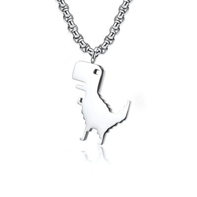 China Stainless Steel Small Cute Japanese Dinosaur Cartoon Pendant Fine Polished Necklace Without Chain for sale