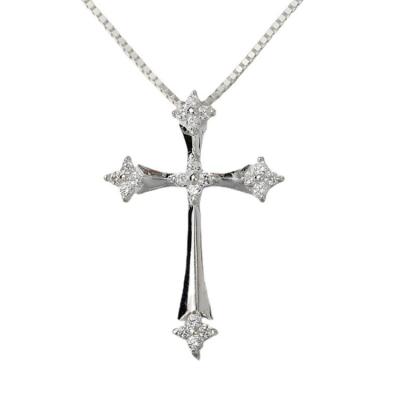 China Religious the same style for men and women S925 sterling silver diamond jewelry zircon cross pendant without short clavicle chain for sale