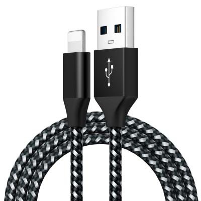 China Mobile Phone For iPhone Charger Compatible With Lightning Cable 6FT USB Nylon Braided Charging Data Cable for sale