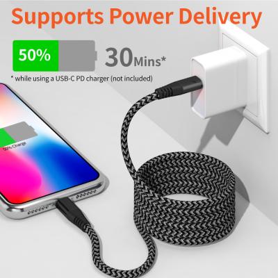 China 3ft 6ft Premium Nylon Braid Mobile Phone Charger Cable 10ft 10ft Nylon Cable For USB Lightning USB Cable Charger Charging Data Cable For iPhone for sale