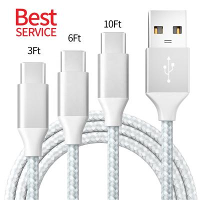 China Hot Selling MP3 MP4 Player Good Quality Extended 10FT USB C Cable Nylon Braided USB Fast Charger Charging Charging Cord for sale