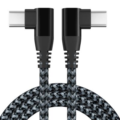 China Custom high quality nylon braided data line elbow iPhone 12 usb c to usb c fast charging cable 60w for sale