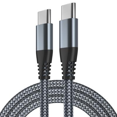 China 90degree palladium cable in current wholesale type C data cable elbow 90 degree C to C palladium nylon braided quick charging cable 60W 3 feet 6 feet 10 feet for sale