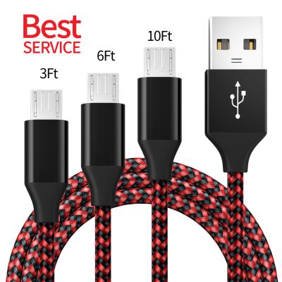 China Wholesale Durable Nylon Braided PS4, High Quality Micro USB Cable 3ft 6ft Data Cable 3ft 6ft Cable Fast Charging Android Aluminum Alloy Xbox Nylon 10ft Cable for sale