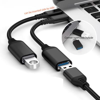 China Wholesale Nylon Braid Mobile Phone USB C To Type C Male USB Adapter To USB 3.0 OTG Thunderbolt3 Female Cable To Adapter for sale